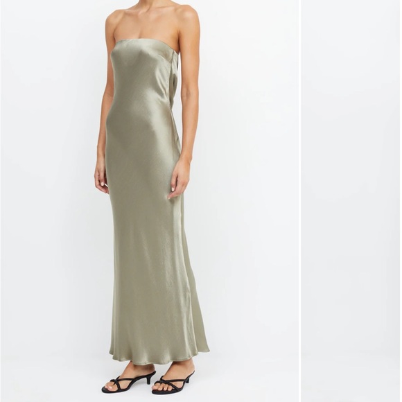 Bec + bridge moon dance strapless dress in sage - Picture 3 of 10
